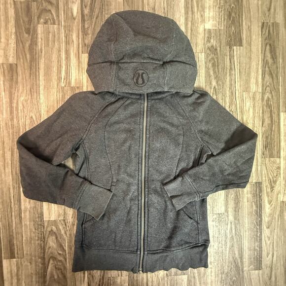 Lululemon Scuba Hoodie II Full Zip Gray Heather Sweatshirt Women’s Logo Hood - Picture 1 of 5
